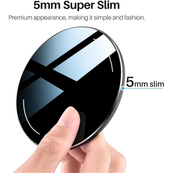 Wireless Charger, 10W Qi-Certified Fast Charging Pad with Aviation Aluminum - Picture 5 of 7